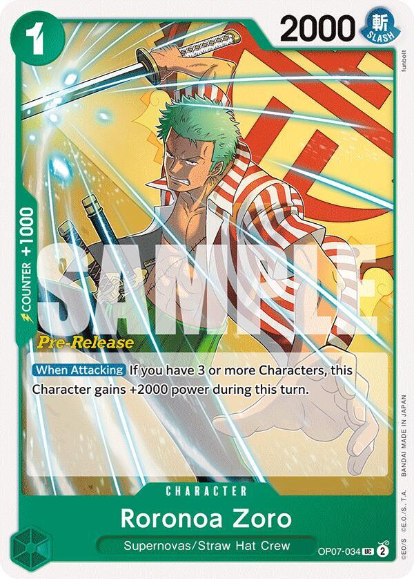 Roronoa Zoro (034) - 500 Years in the Future Pre-Release Cards