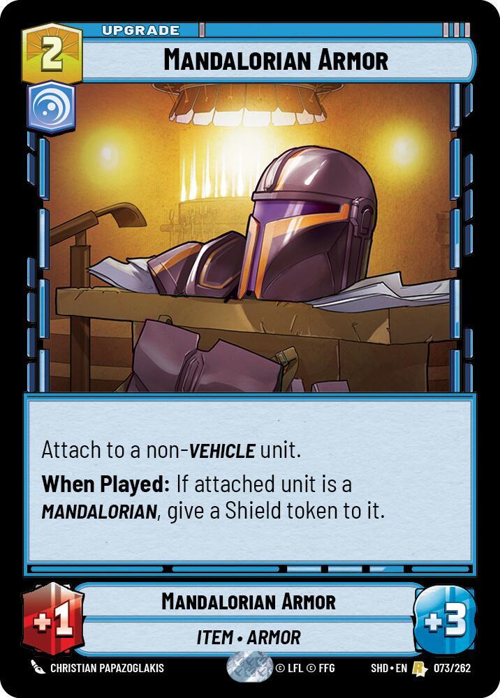 Mandalorian Armor - Shadows of the Galaxy - Star Wars: Unlimited - TCGplayer.com Mandalorian Armor - Shadows of the Galaxy - Star Wars: Unlimited - TCGplayer.com