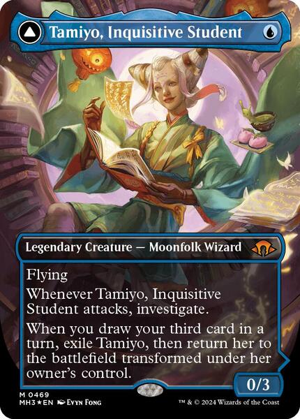 ajitamamtg　タミヨウ　foil 1枚 Tamiyo, Inquisitive Student (Borderless) (Textured Foil