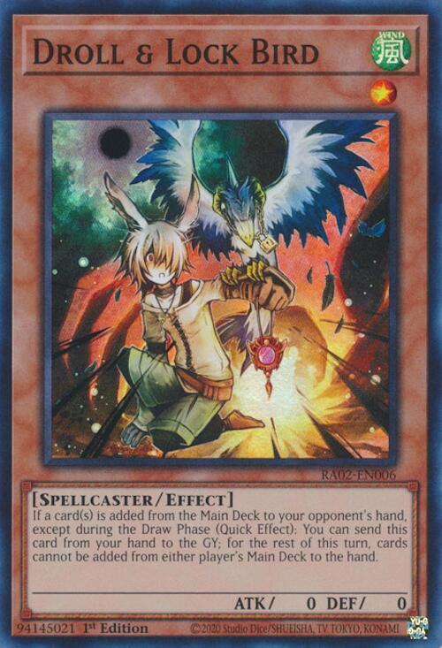 【イラスト違い】遊戯王 RA02-EN006 ドロール＆ロックバード Droll &amp; Lock Bird (英語版 1st Edition 25th クォーターセンチュリーシークレットレア) 25th Anniversary Rarity Collection II YuGiOh Trading Card Game 25th Anniversary Rarity Collection
