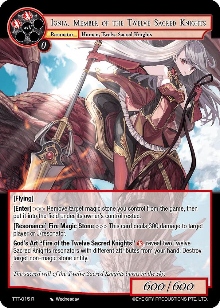 Ignia, Member of the Twelve Sacred Knights
