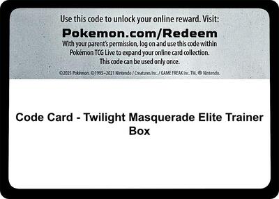 Code Card - Twilight Masquerade Elite Trainer Box