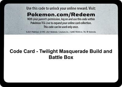 Code Card - Twilight Masquerade Build and Battle Box