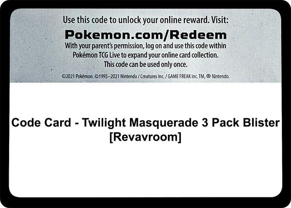 Code Card - Twilight Masquerade 3 Pack Blister [Revavroom]