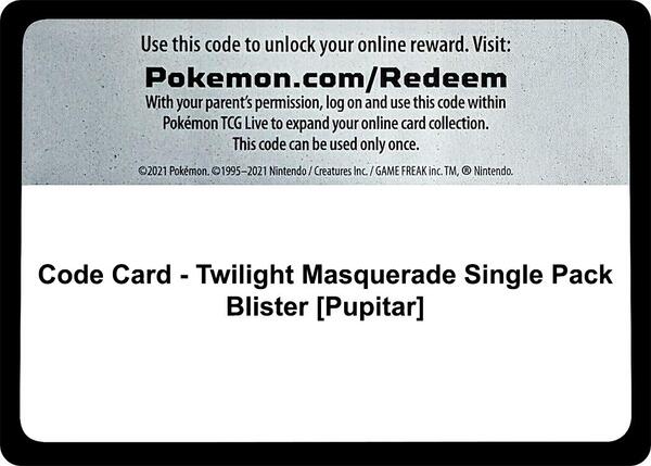 Code Card - Twilight Masquerade Single Pack Blister [Pupitar]