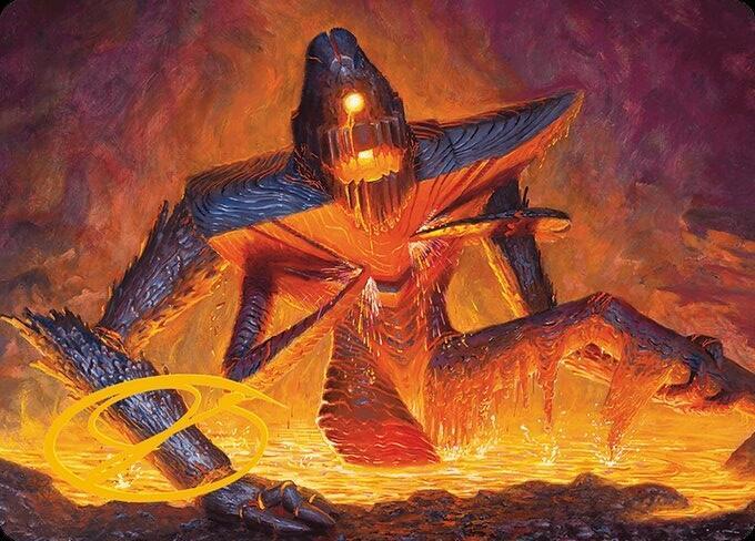 Molten Gatekeeper Art Card (Gold-Stamped Signature) - Art Series