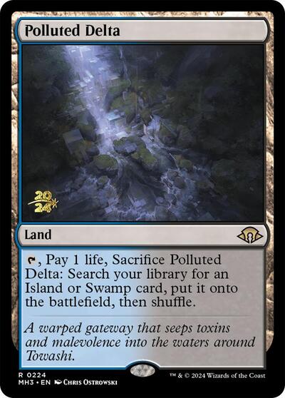 Polluted Delta (Prerelease) from PMH3 #224s, Magic: The Gathering card