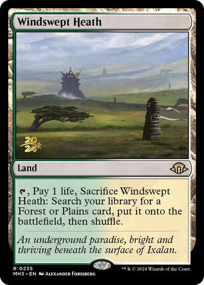 Windswept Heath (Prerelease) from PMH3 #235s, Magic: The Gathering card