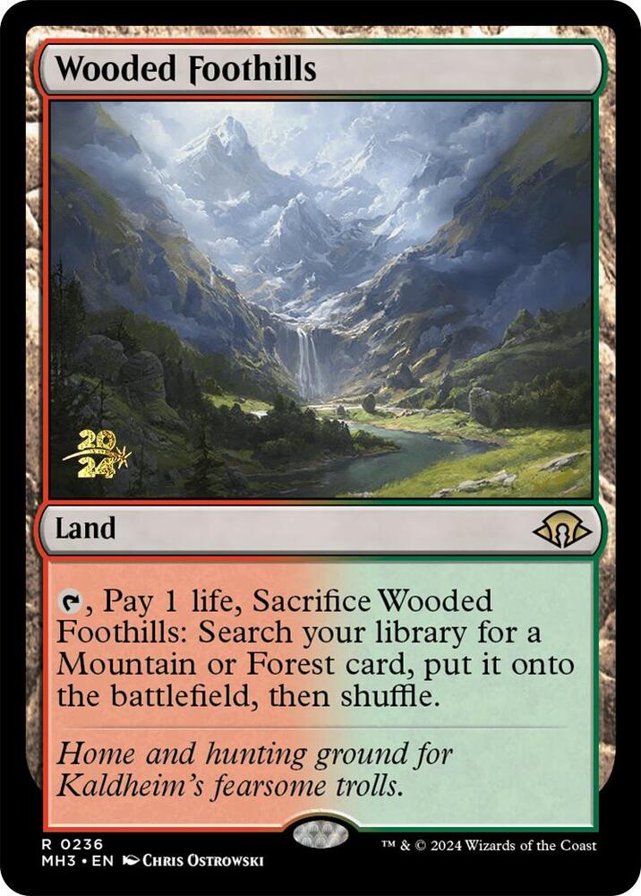 樹木茂る山麓/Wooded Foothills ONS英語4枚セット Wooded Foothills - Prerelease Cards - Magic: The Gathering