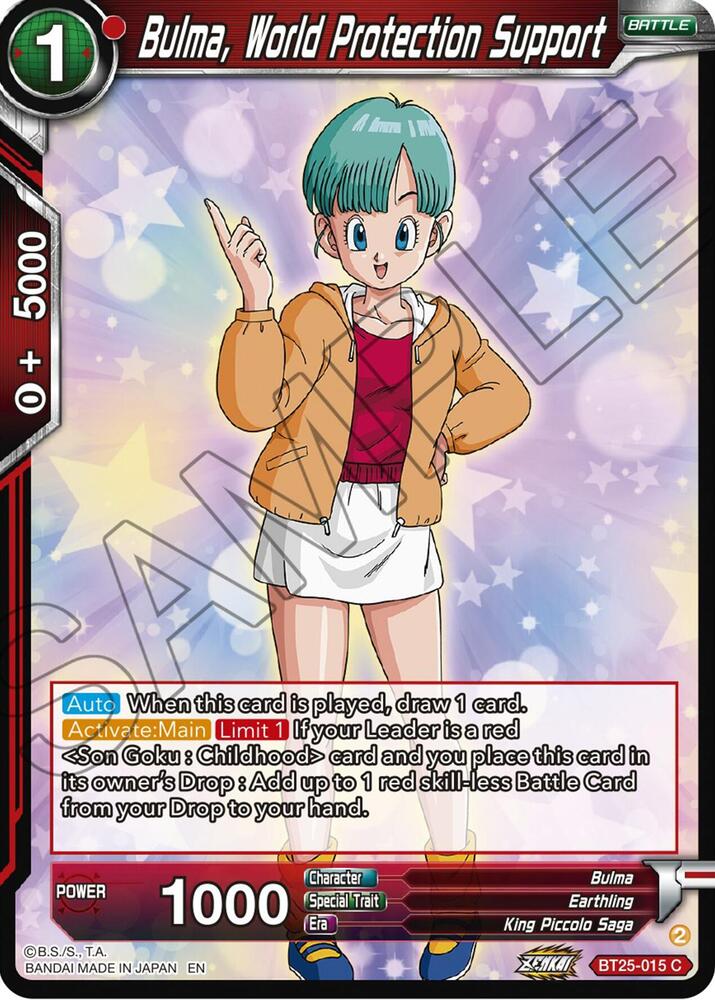 Bulma, World Protection Support - Legend of the Dragon Balls