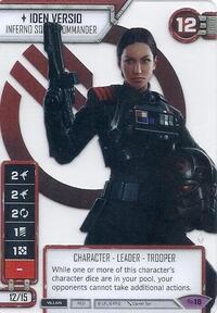 Iden Versio - Inferno Squad Commander (Alternate Full Art) (Galactic Qualifier) (Spot-Glossed) - Star Wars Destiny SWD: Promo Cards trading card