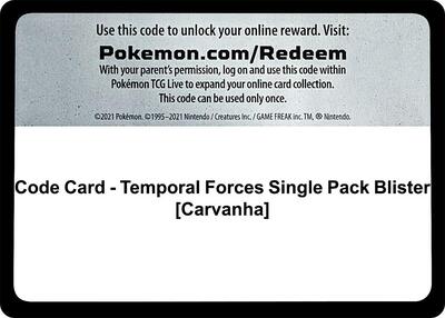 Code Card - Temporal Forces Single Pack Blister [Carvanha]