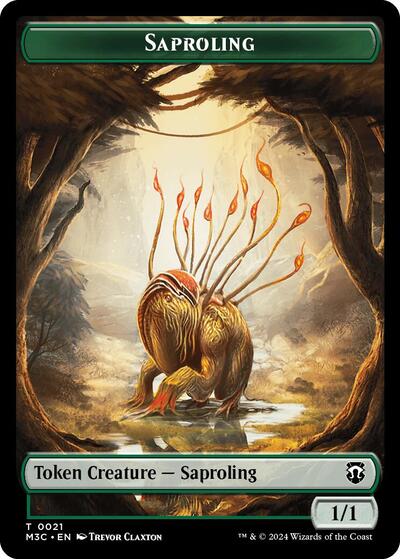 Saproling (Ripple Foil) // Emblem - Garruk, Apex Predator Double-Sided Token