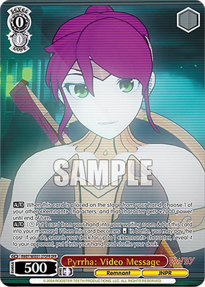 Pyrrha: Video Message (OFR)