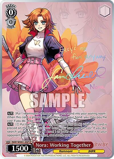 Nora: Working Together (SP) RWBY Premium Booster Special Rare Weiss Schwarz card — value and price