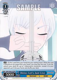 Weiss: Let's Just Live - Rwby Premium Booster