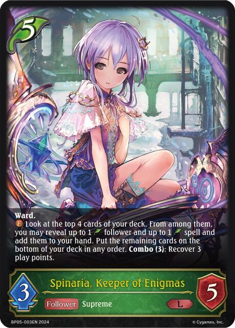 Spinaria, Keeper of Enigmas - BP05: Omens Eternal - Shadowverse