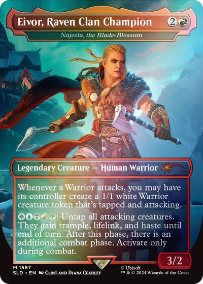 Eivor Raven Clan Champion Najeela the Blade Blossom Rainbow Foil