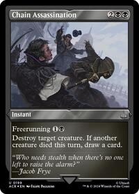Chain Assassination (Foil Etched) - Universes Beyond: Assassin's Creed - Magic: The Gathering card
