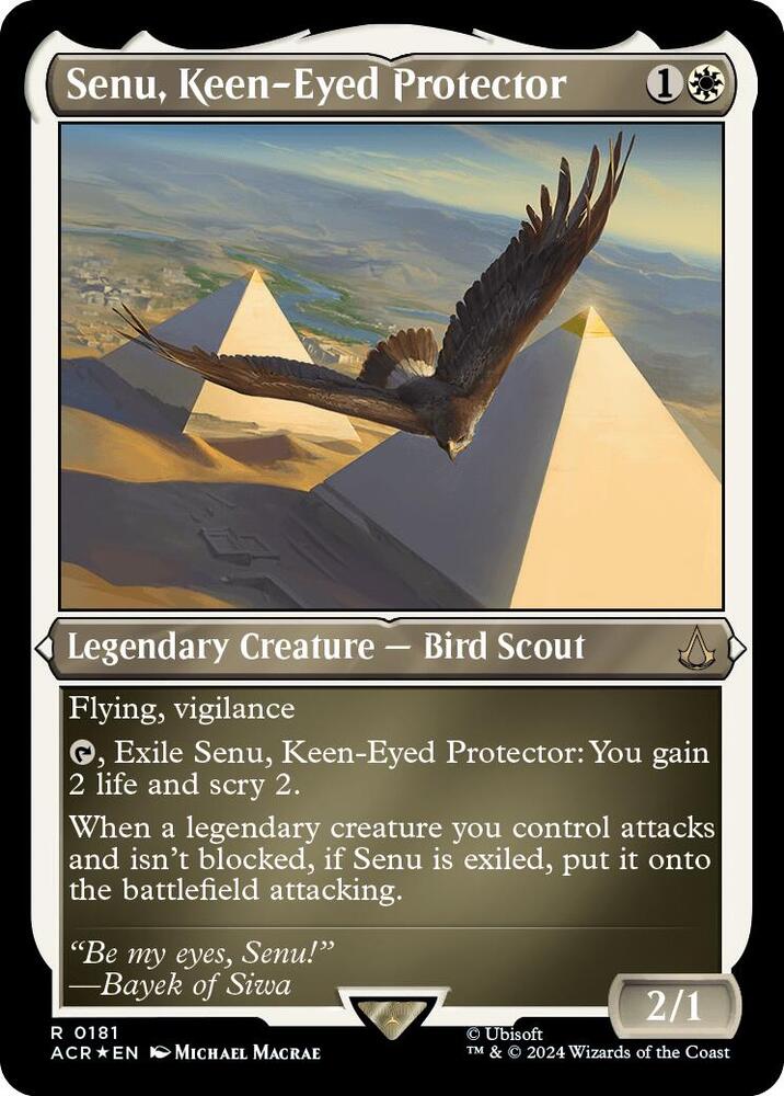 Senu, Keen-Eyed Protector (Foil Etched) - Universes Beyond