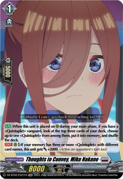 Thoughts to Convey, Miku Nakano (EXC)
