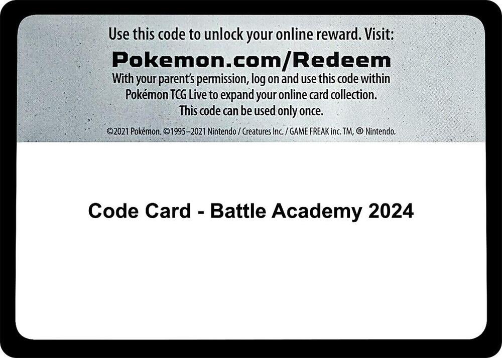 Code Card - Battle Academy 2024