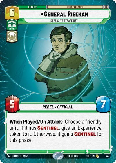 General Rieekan - Defensive Strategist (Hyperspace) — Foil Shadows of the Galaxy Rare Star Wars Unlimited card — value and price