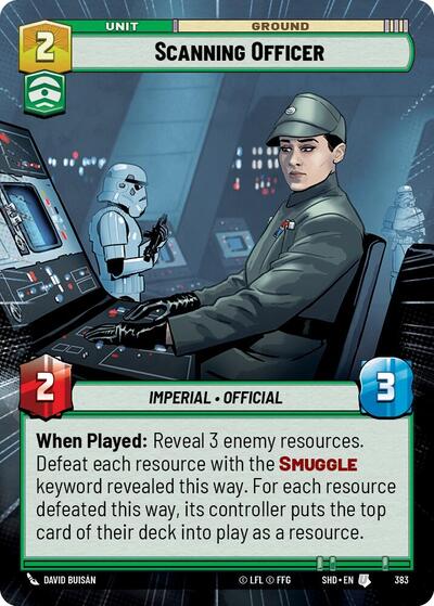 Scanning Officer (Hyperspace) — Foil Shadows of the Galaxy Uncommon Star Wars Unlimited card — value and price