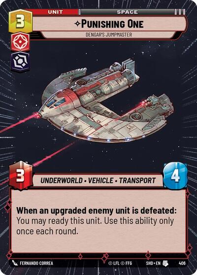 Punishing One - Dengar's Jumpmaster (Hyperspace) — Foil Shadows of the Galaxy Uncommon Star Wars Unlimited card — value and price