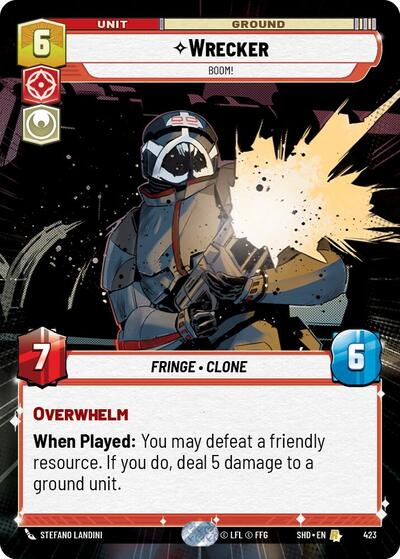 Wrecker - BOOM! (Hyperspace) — Foil Shadows of the Galaxy Rare Star Wars Unlimited card — value and price