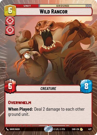Wild Rancor (Hyperspace) — Foil Shadows of the Galaxy Rare Star Wars Unlimited card — value and price