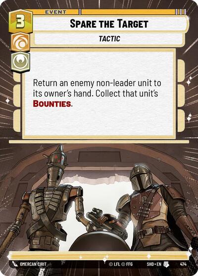 Spare the Target (Hyperspace) — Foil Shadows of the Galaxy Uncommon Star Wars Unlimited card — value and price