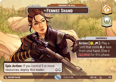 Fennec Shand - Honoring the Deal (Showcase) Shadows of the Galaxy card price