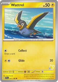 Wattrel - Pikachu 17 #077/193 from Battle Academy 2024 Pokemon card image