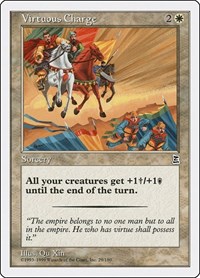 Virtuous Charge - Portal Three Kingdoms - Magic: The Gathering card
