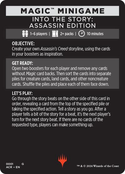 Magic Minigame: Into The Story: Assassin Edition from ACR #1, Magic: The Gathering card