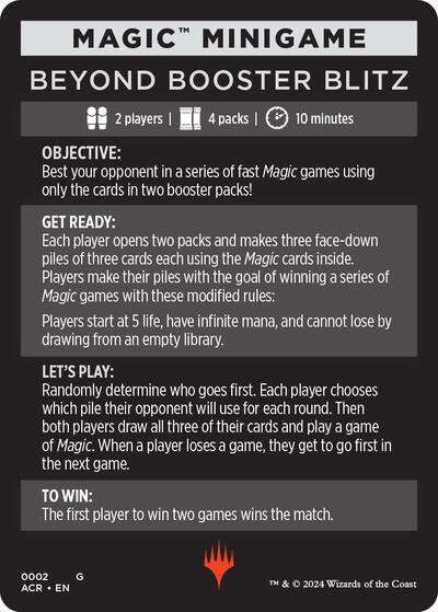 Magic Minigame: Beyond Booster Blitz from ACR #2, Magic: The Gathering card