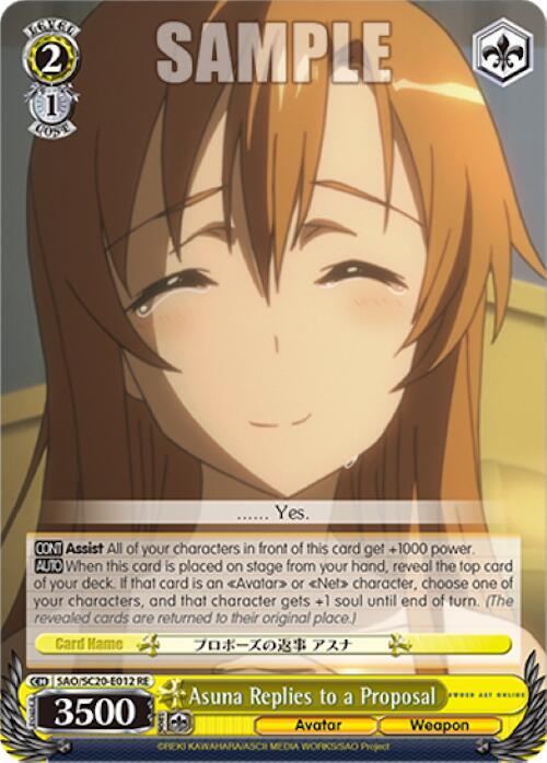 Asuna Replies to a Proposal