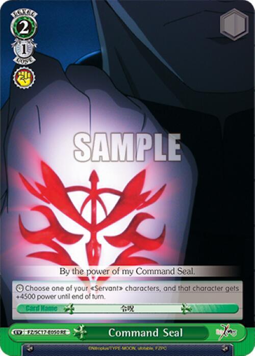 Command Seal - Fate/Zero Chronicle Set - Weiss Schwarz - TCGplayer.com