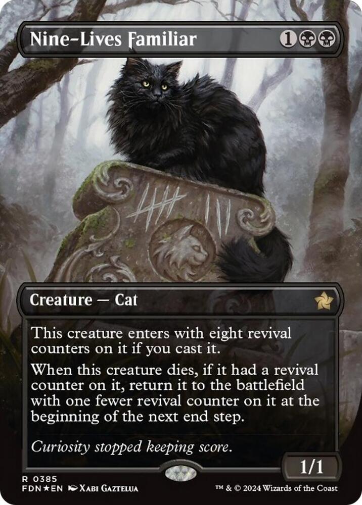 EN 【マナ・Foil】九生の使い魔 ボーダーレス Nine-Lives Familiar (Borderless) (Mana Foil) - Foundations - Magic