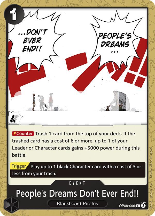 Peoples Dreams Dont Ever End onepiece card