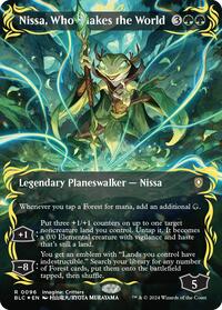 Nissa, Who Shakes the World (Borderless) (Raised Foil)