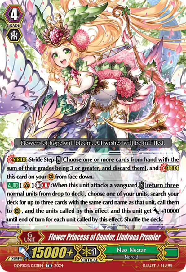 Flower Princess of Candor, Lindroos Premier