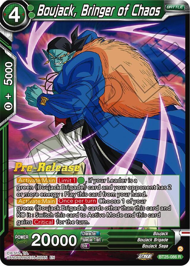 Boujack, Bringer of Chaos #BT25-086 — Legend of the Dragon Balls Pre-Release Cards