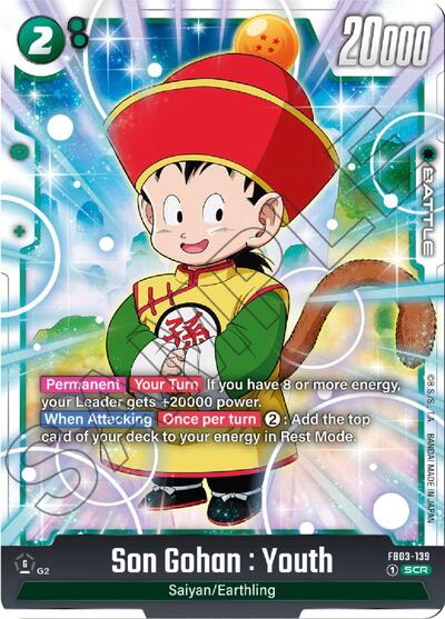 Son Gohan : Youth - FB03-139 Raging Roar Secret Rare Dragon Ball card — value and price
