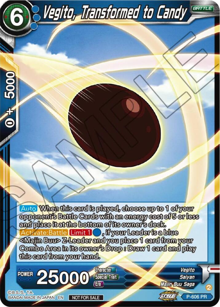 Vegito, Transformed to Candy (Zenkai Series Tournament Pack Vol.8) #P-606 — Tournament Promotion Cards