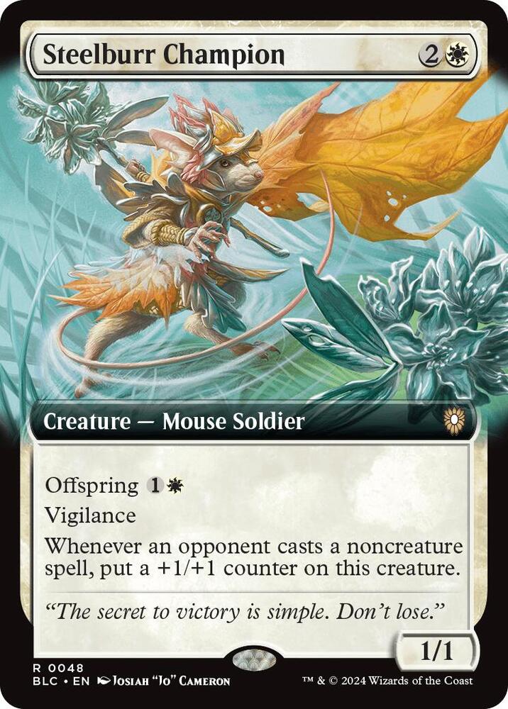 Steelburr Champion (Extended Art) Commander Bloomburrow Magic The Gathering