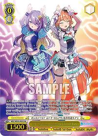 On Stage! Moona Hoshinova & Takanashi Kiara (PR) (HOL/WE45-PE02 PR) card