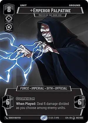Emperor Palpatine - Master of the Dark Side 2024 Convention Exclusive Special Star Wars Unlimited card — value and price