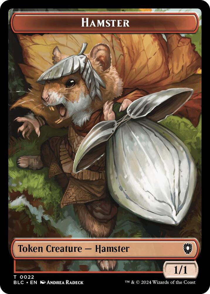 Hamster // Beast (024) DoubleSided Token Commander Bloomburrow